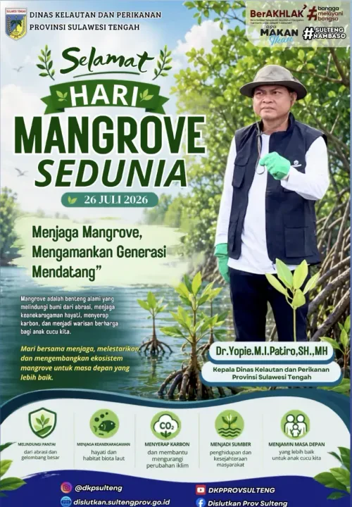 Dinas Kelautan dan Perikanan Sulteng Ajak Masyarakat Lestarikan Mangrove pada Hari Mangrove Sedunia 2026